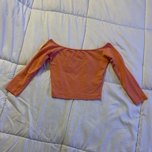 Hollister Coral Off-the-Shoulder Crop Top